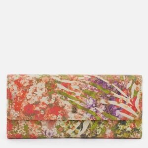 Hobo Jill Large Bifold Printed Leather Wallet Clutch,‎ Tropical Multi-Color, NWT
